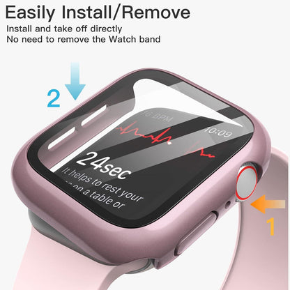 Displayschutz Hülle Apple Watch SE Series 6 5 4 40mm Roségold 2er Set
