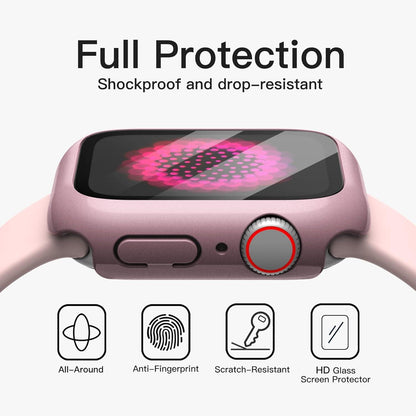 Displayschutz Hülle Apple Watch SE Series 6 5 4 40mm Roségold 2er Pack