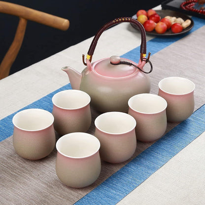Webao Tee Set Keramik Chinesisches Teeservice 600ml Teekanne 6 Tasse 120ml