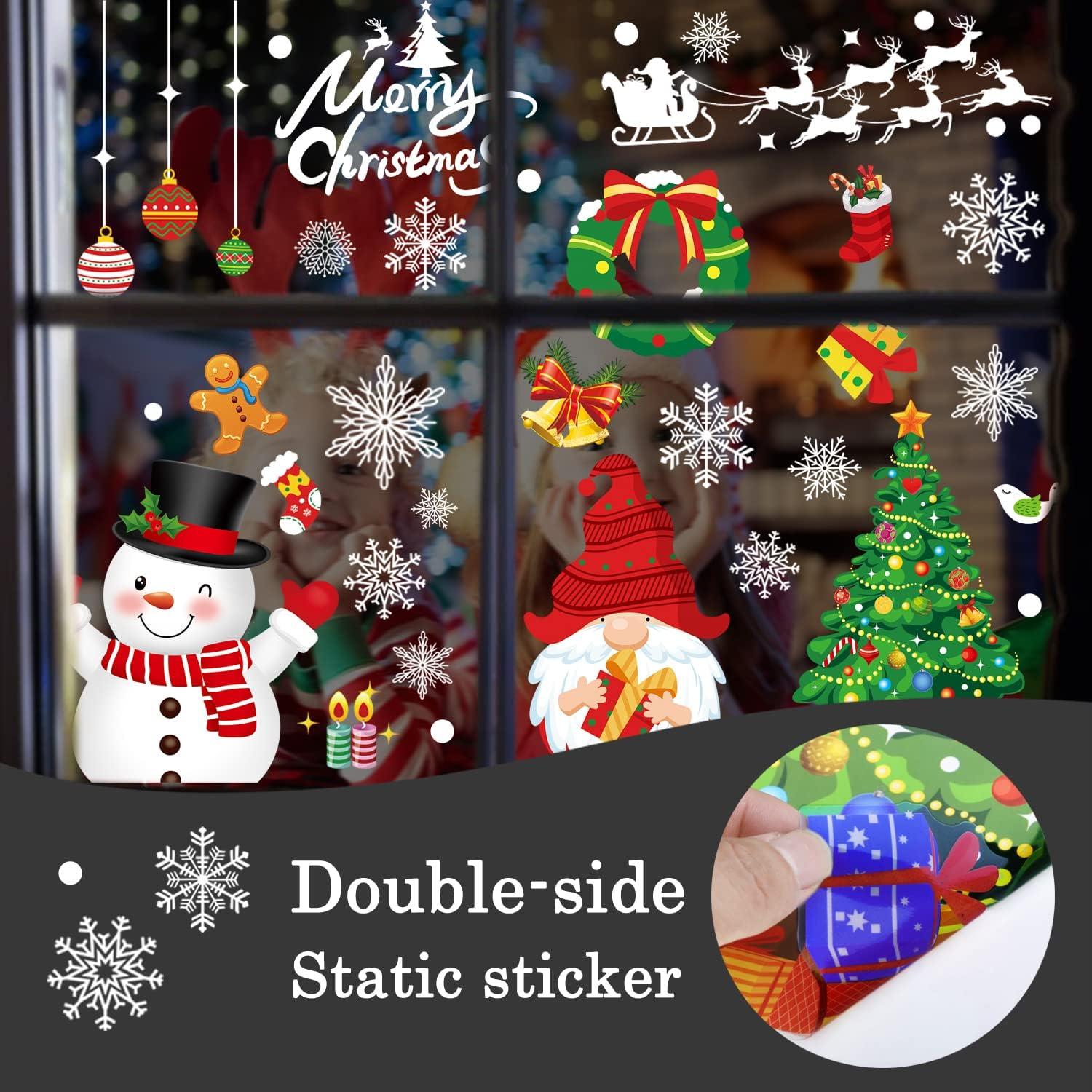 245 Stück Weihnachten Fenstersticker Doppelseitige PVC Aufkleber