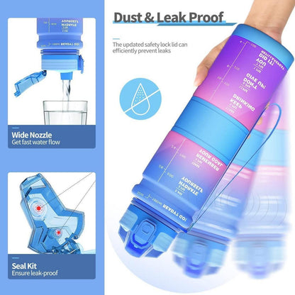 Auslaufsichere Trinkflasche 500ml Motivierende Wasserflasche
