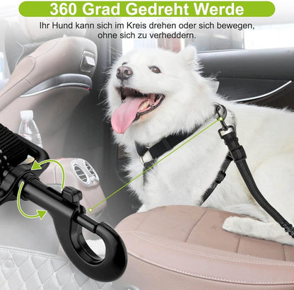 Hunde Sicherheitsgurt Auto 2er Set, Einstellbarer Anschnallgurt Lang/Kurz