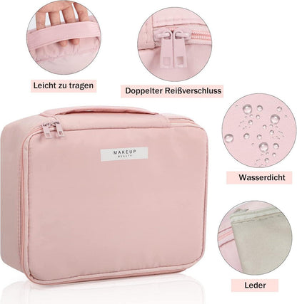 2er Set Kosmetiktaschen wasserdicht Make-up-Taschen Damen Mädchen Pink