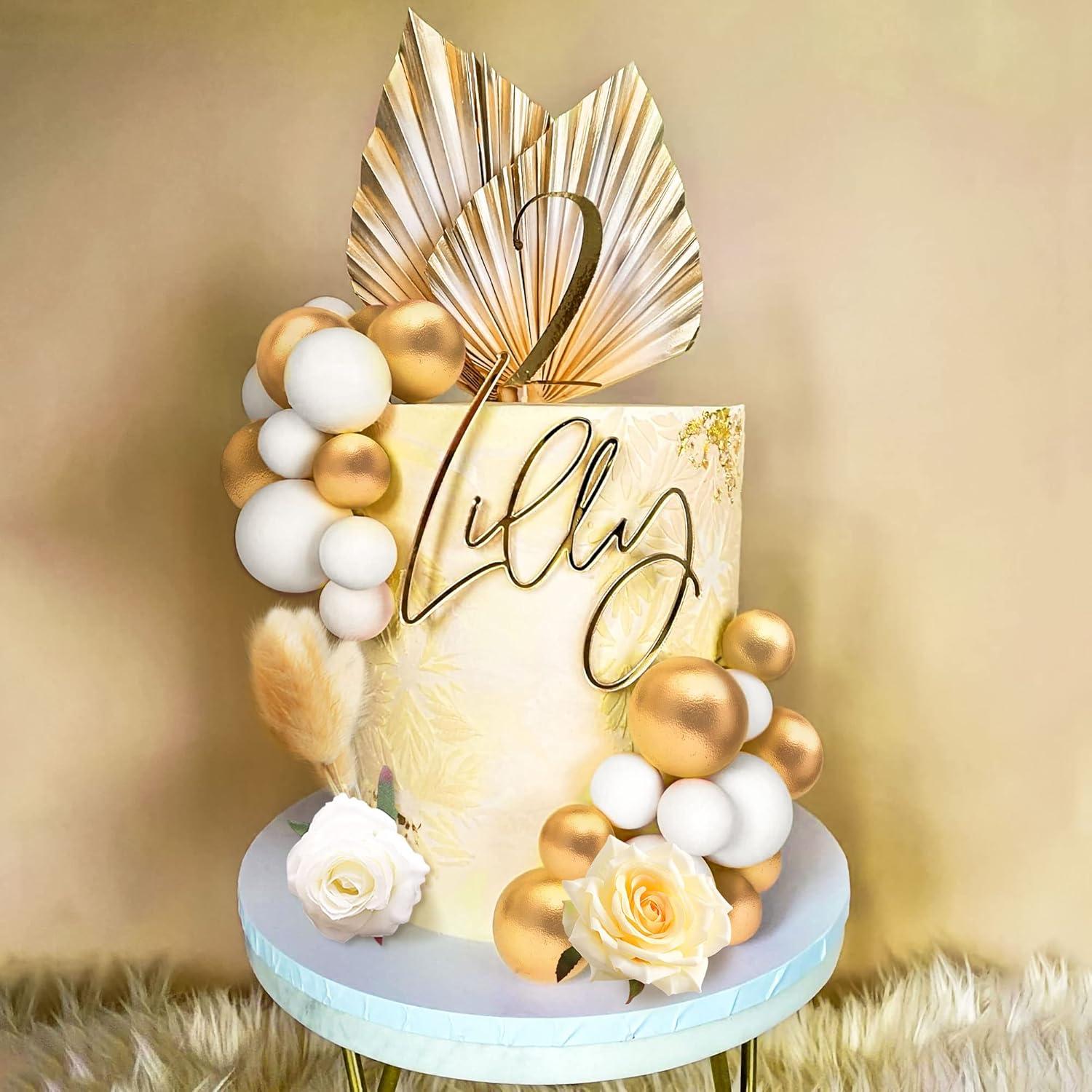 JeVenis Böhmische Rose Champagner Gold Kuchendekoration Set
