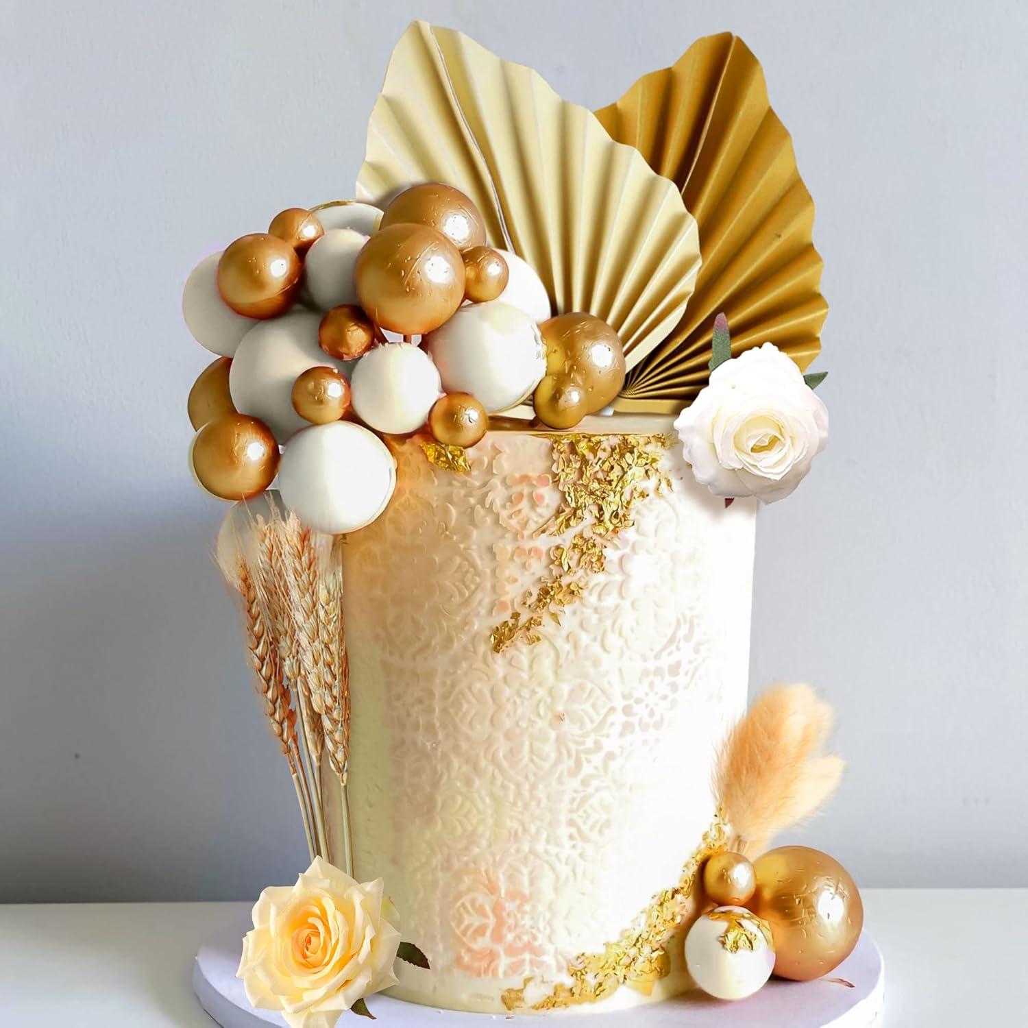 Champagner Rose Kuchendeko Set Palmblätter Cake Topper Boho Party