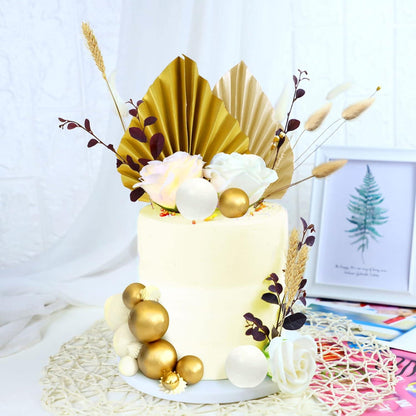 JeVenis Böhmische Rose Champagner Gold Kuchendekoration Set