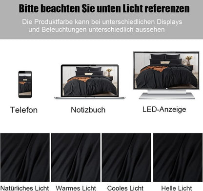 Kissenbezug Set Schwarz 40x80 cm 100% Mikrofaser bügelfrei