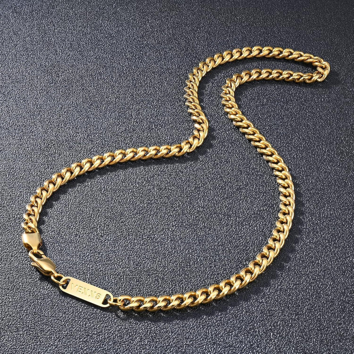 Herren Panzerkette 18K Gold beschichtet Cuban Miami Gliederkette