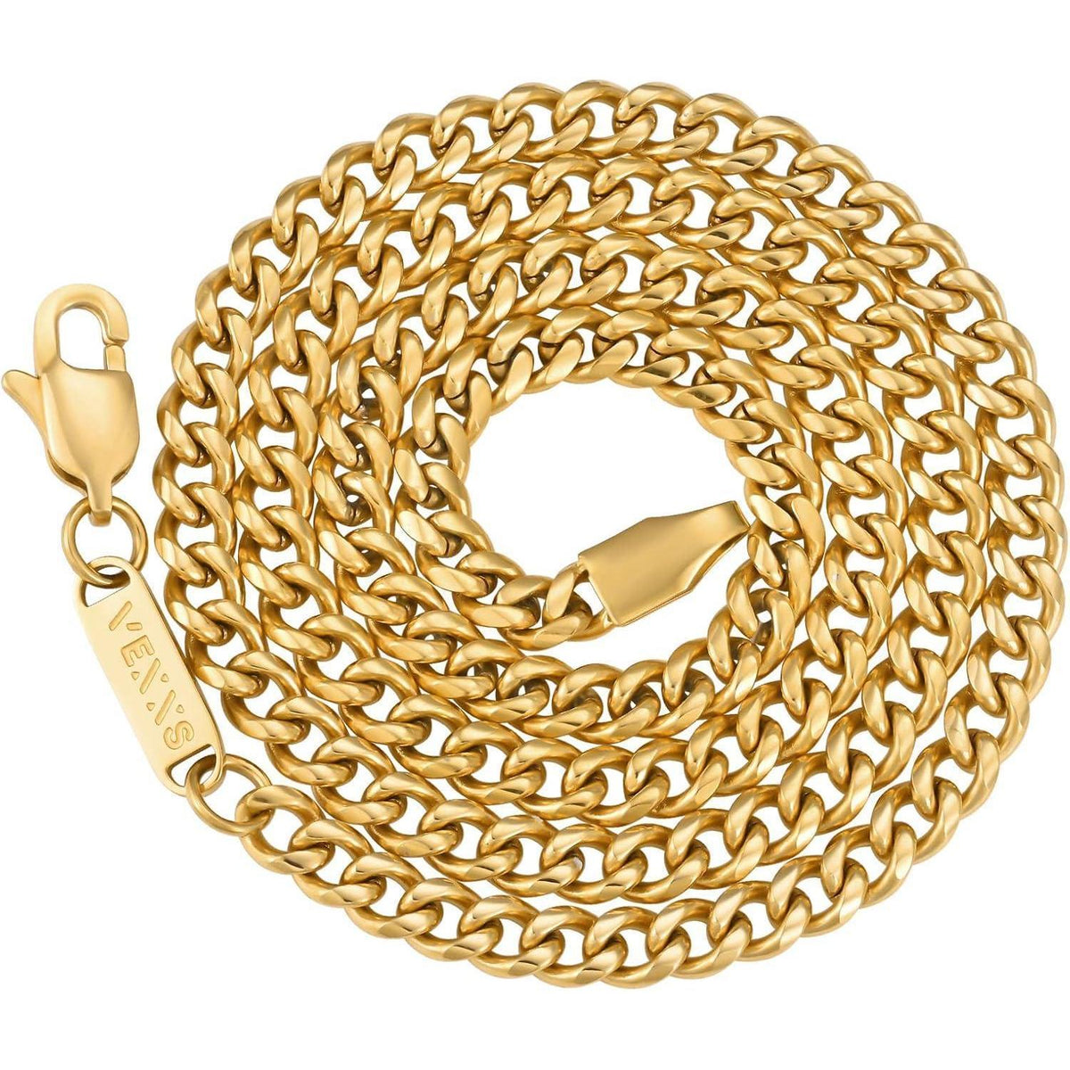 Herren Panzerkette 18K Gold beschichtet Cuban Miami Gliederkette