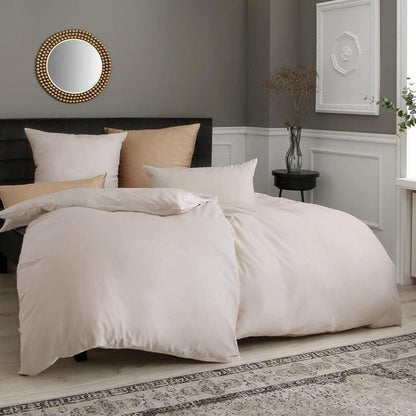 Kissenbezug 40x80 2er Set Mikrofaser bügelfrei Beige Reißverschluss