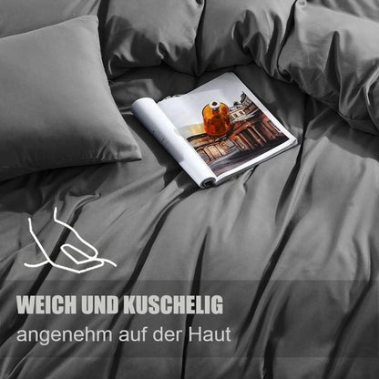 Kopfkissenbezug 40x80 Anthrazit Mikrofaser bügelfrei