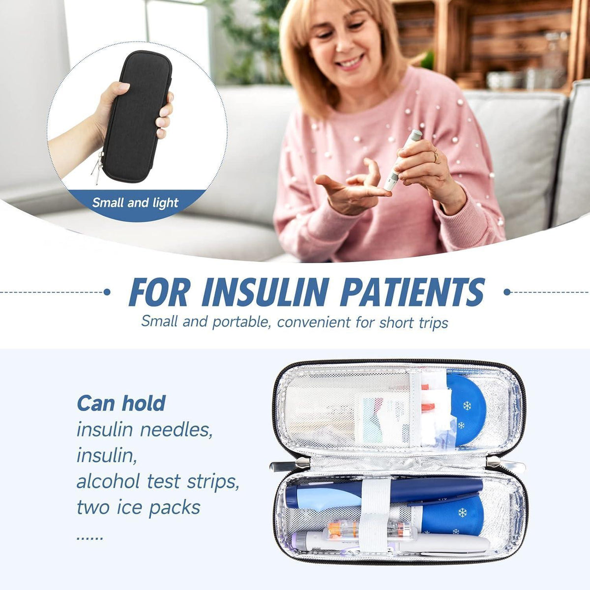Insulin Kühltasche mit Kühlakkus – Diabetes Reisebox