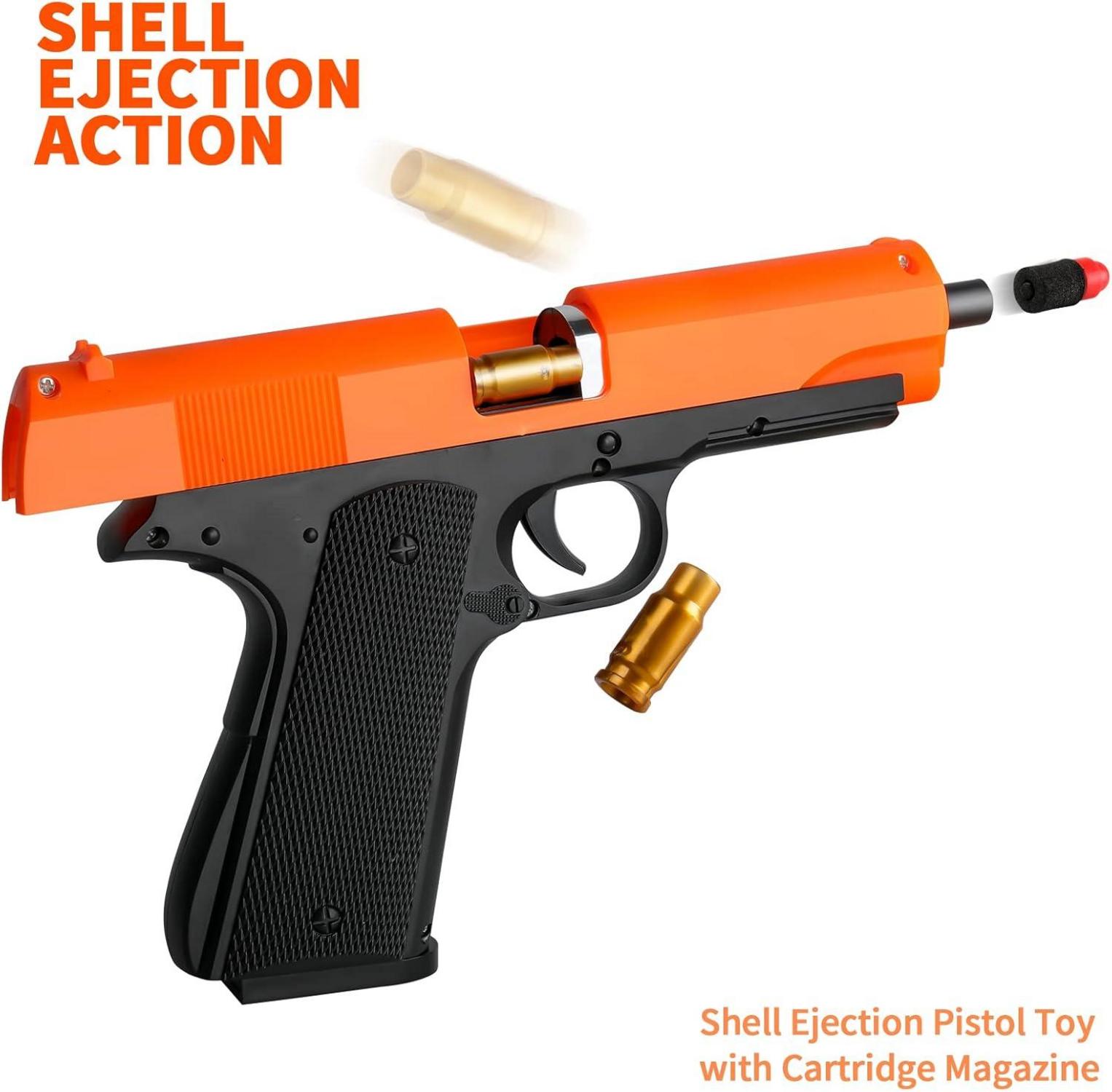 Kinder Spielzeug Pistole Blaster Schaumstoff Soft Bullets 60 Kugeln 2 Magazine