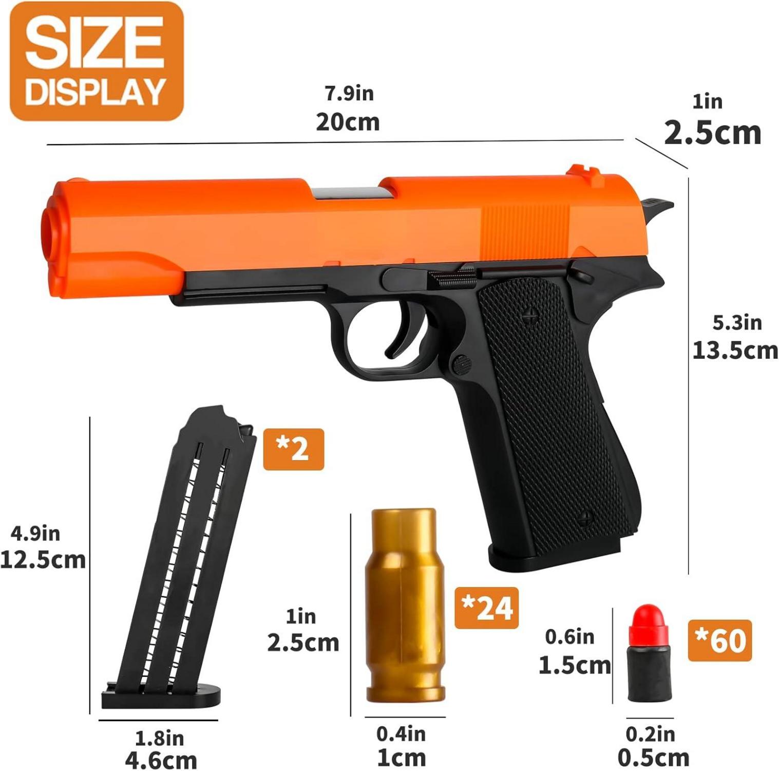 Spielzeug Pistole Blaster mit Weichen Kugeln und Magazin für Kinder ab