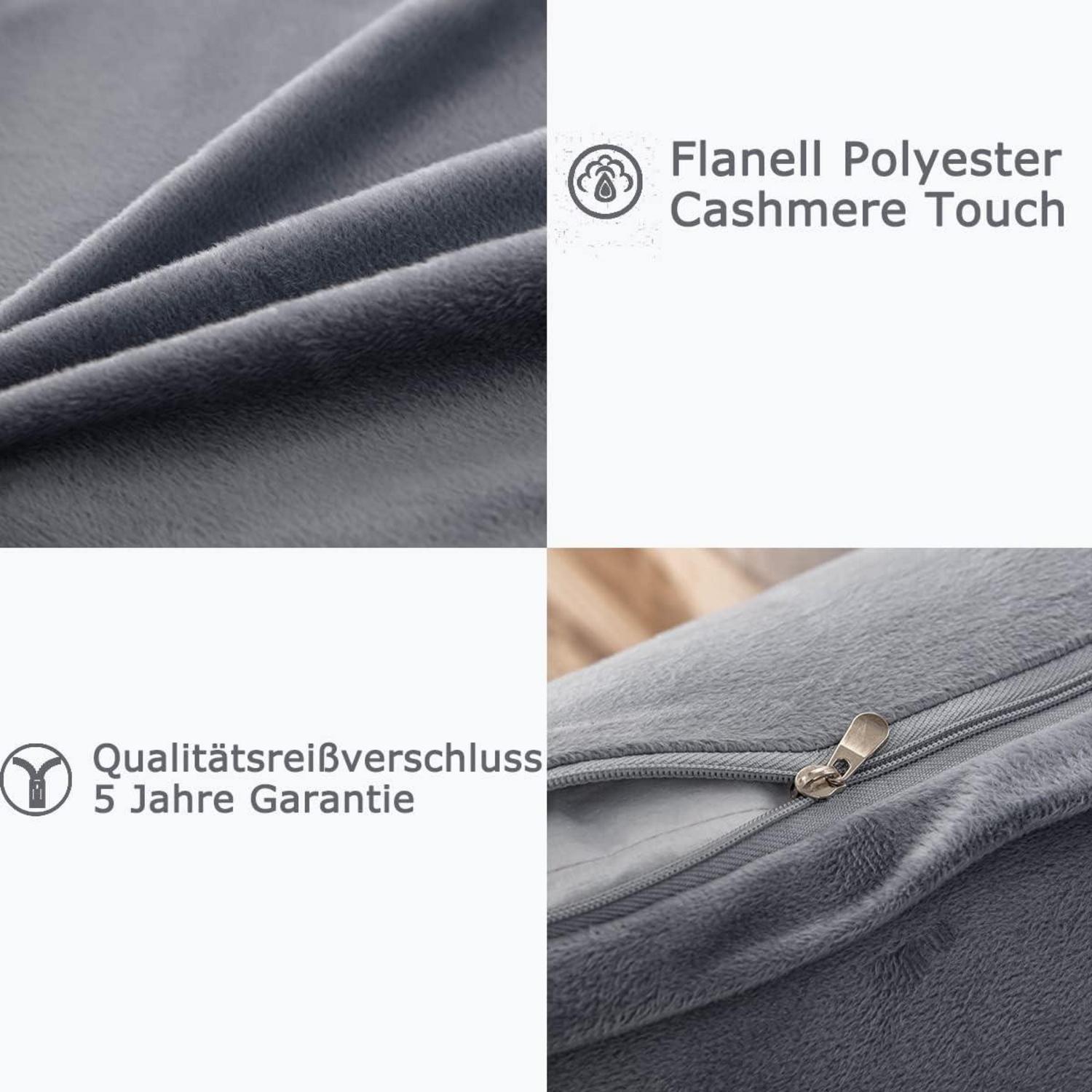 Kissenbezug 60x60 Grau Samt Weich Flauschig 2er Set Sofa Schlafzimmer