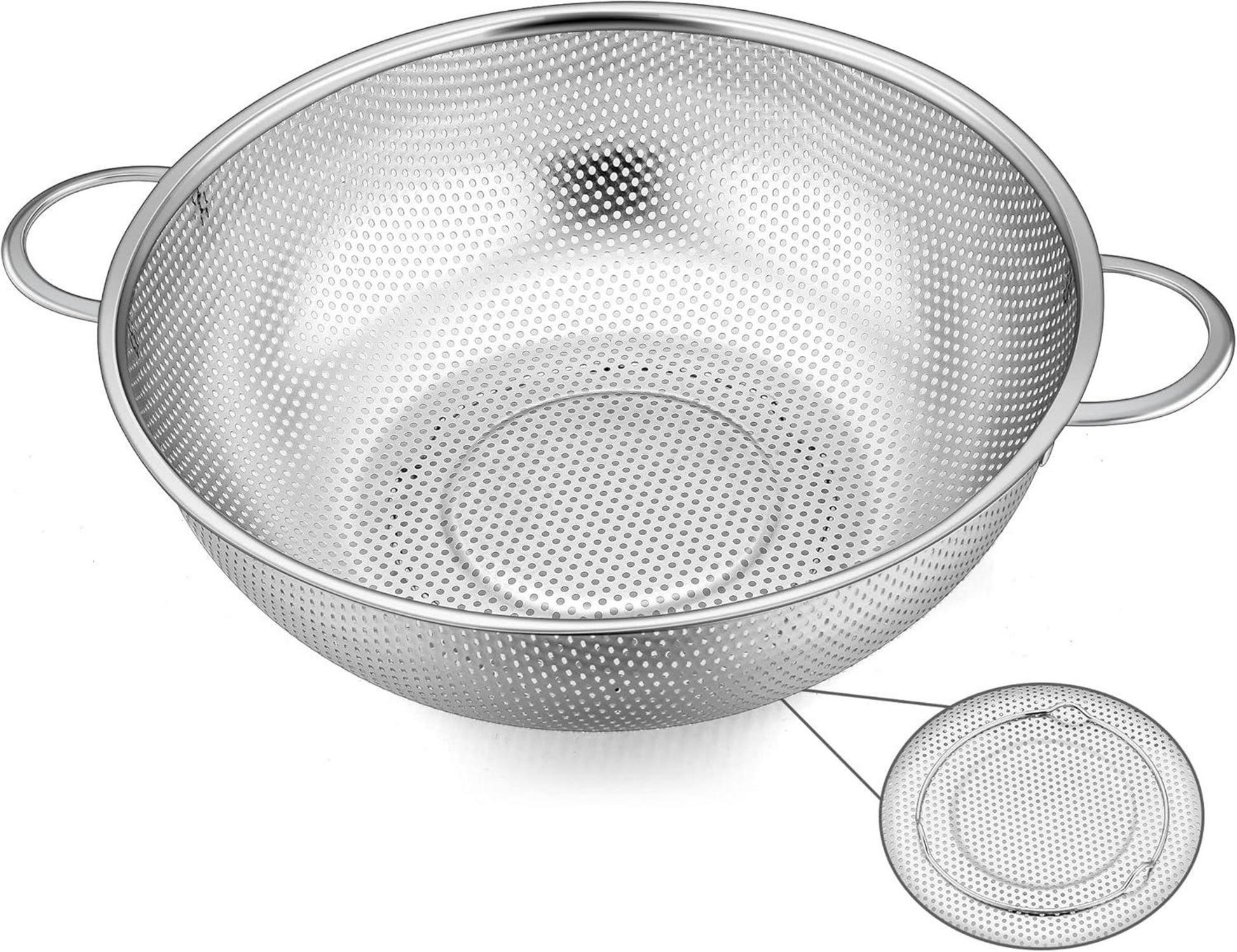 Edelstahl Sieb 22cm Mikroperforiertes Küchensieb mit Griff