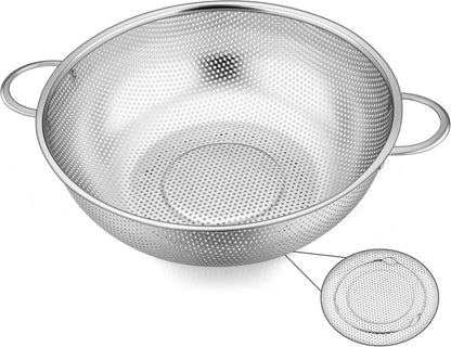 Edelstahl Sieb 22cm Mikroperforiertes Küchensieb mit Griff