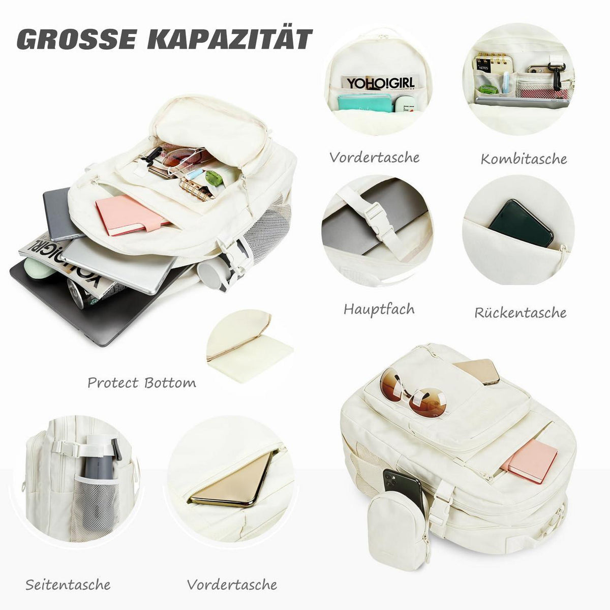 Lässiger Rucksack mit Laptopfach – Daypack für Schule & Reisen