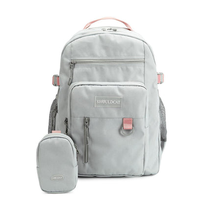 Rucksack mit Laptopfach 15.6 Zoll – Grauer Schulrucksack für Mädchen & Jungen