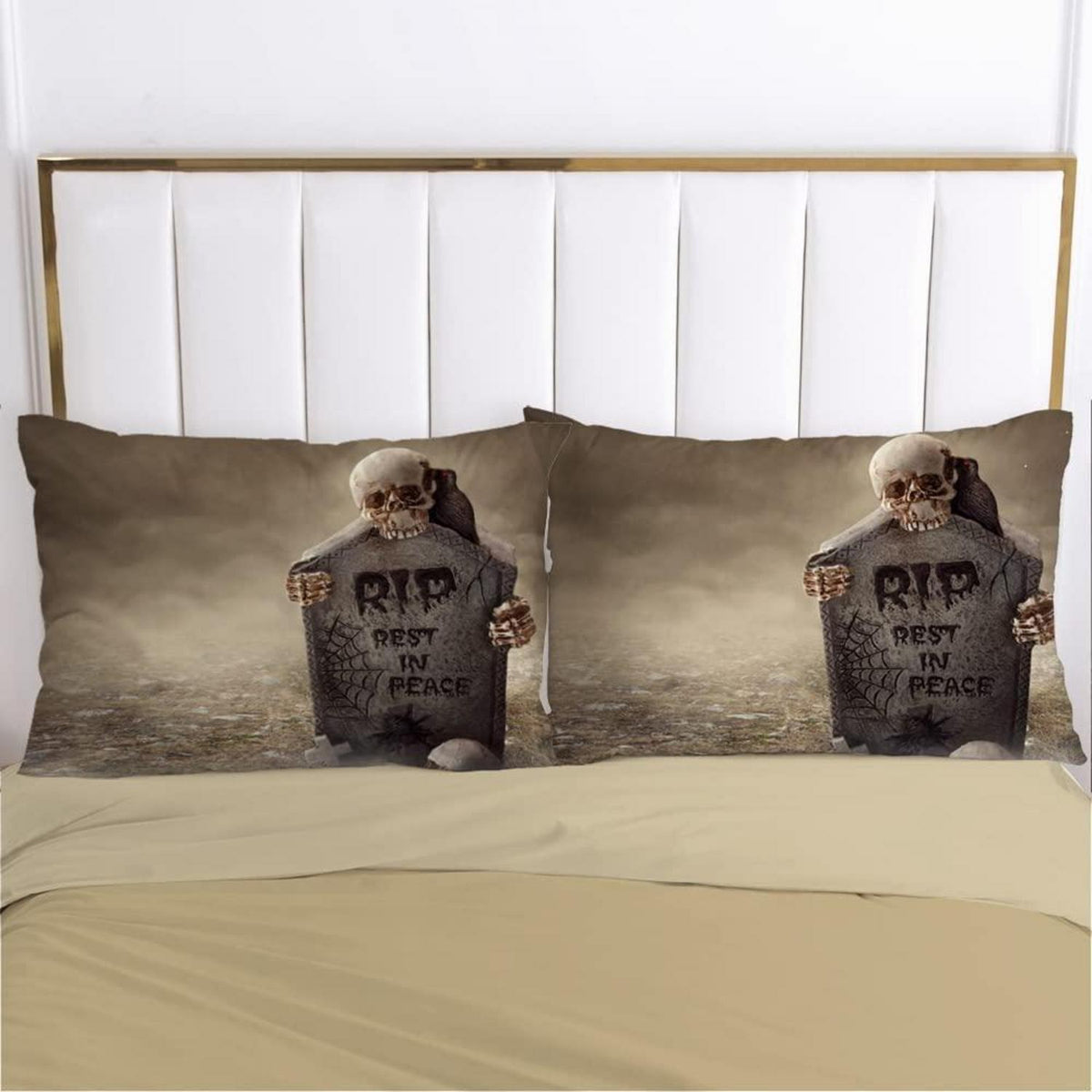 Gothic Bettwäsche-Set Totenkopf 135x200 cm, 4-teilig