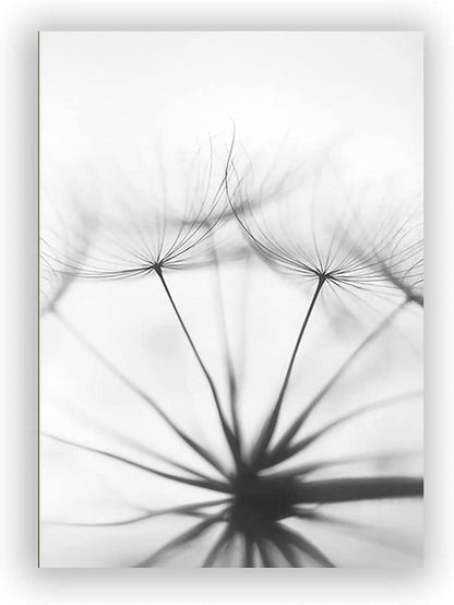 Modernes 3-teiliges Schwarz Weiß Blumen Wandbild Set 50x70cm