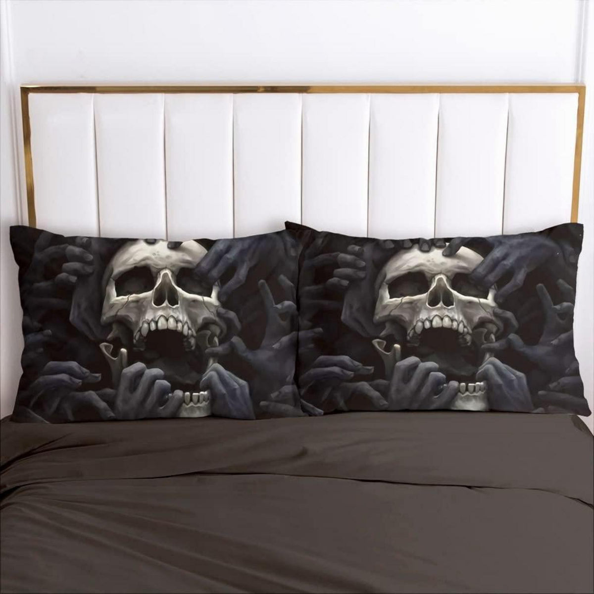 Totenkopf Bettwäsche Set 135x200cm - 4-teilig, Schädel Design