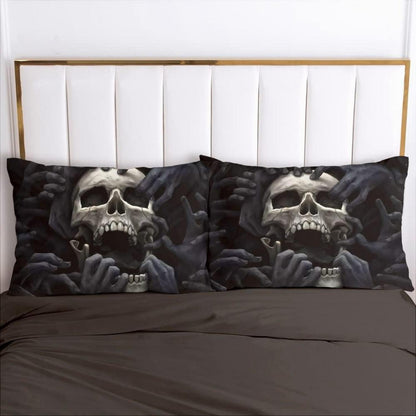 Totenkopf Bettwäsche Set 135x200cm - 4-teilig, Schädel Design
