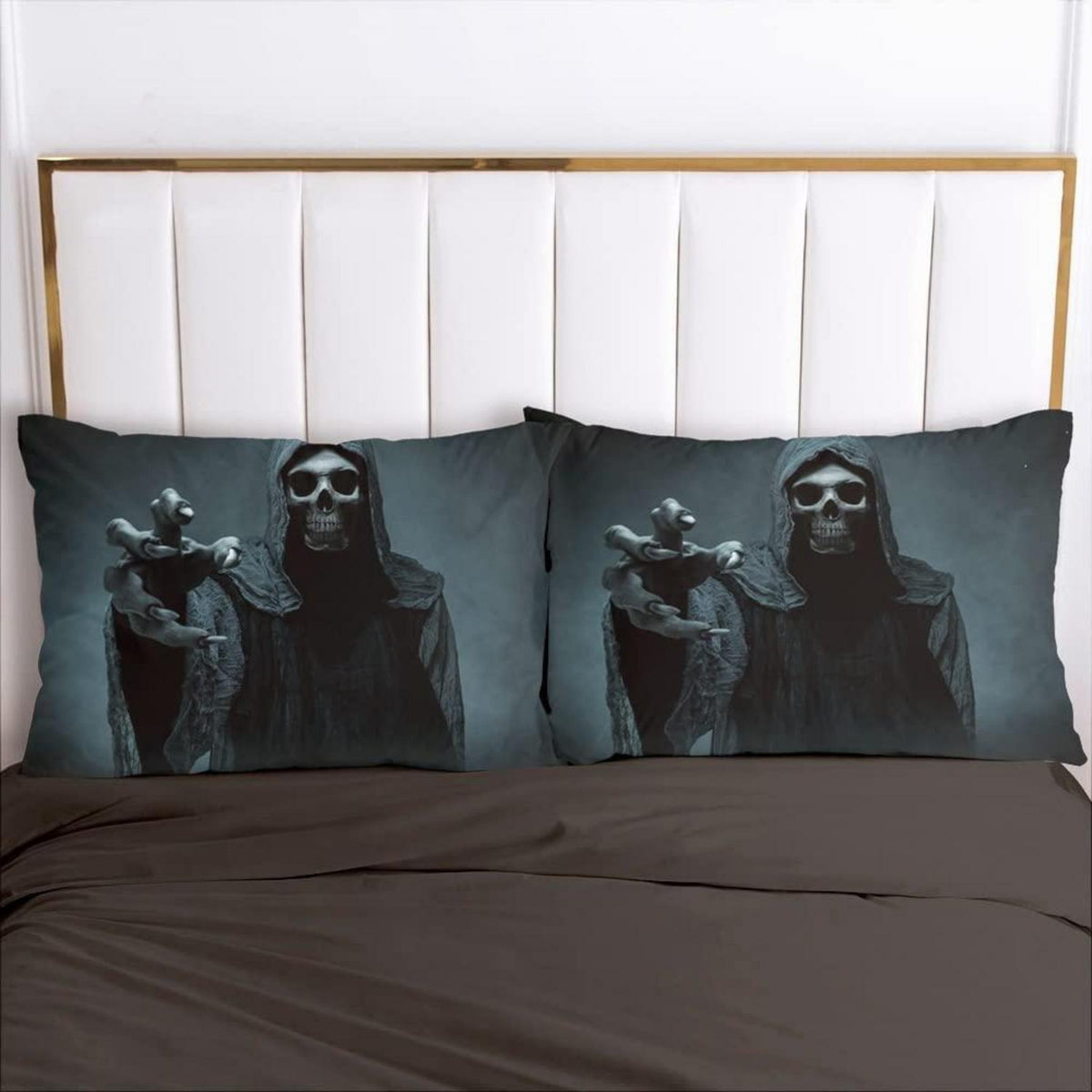 3D Schädel Bettwäsche Set 135x200 cm - Halloween Totenkopf