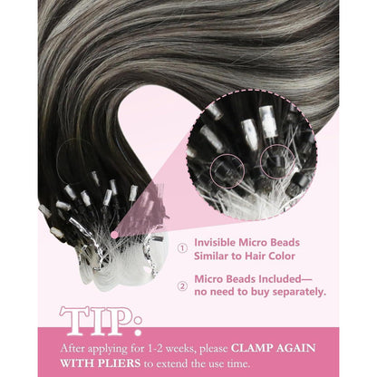 Echthaar Microring Extensions Balayage 45cm – 50g