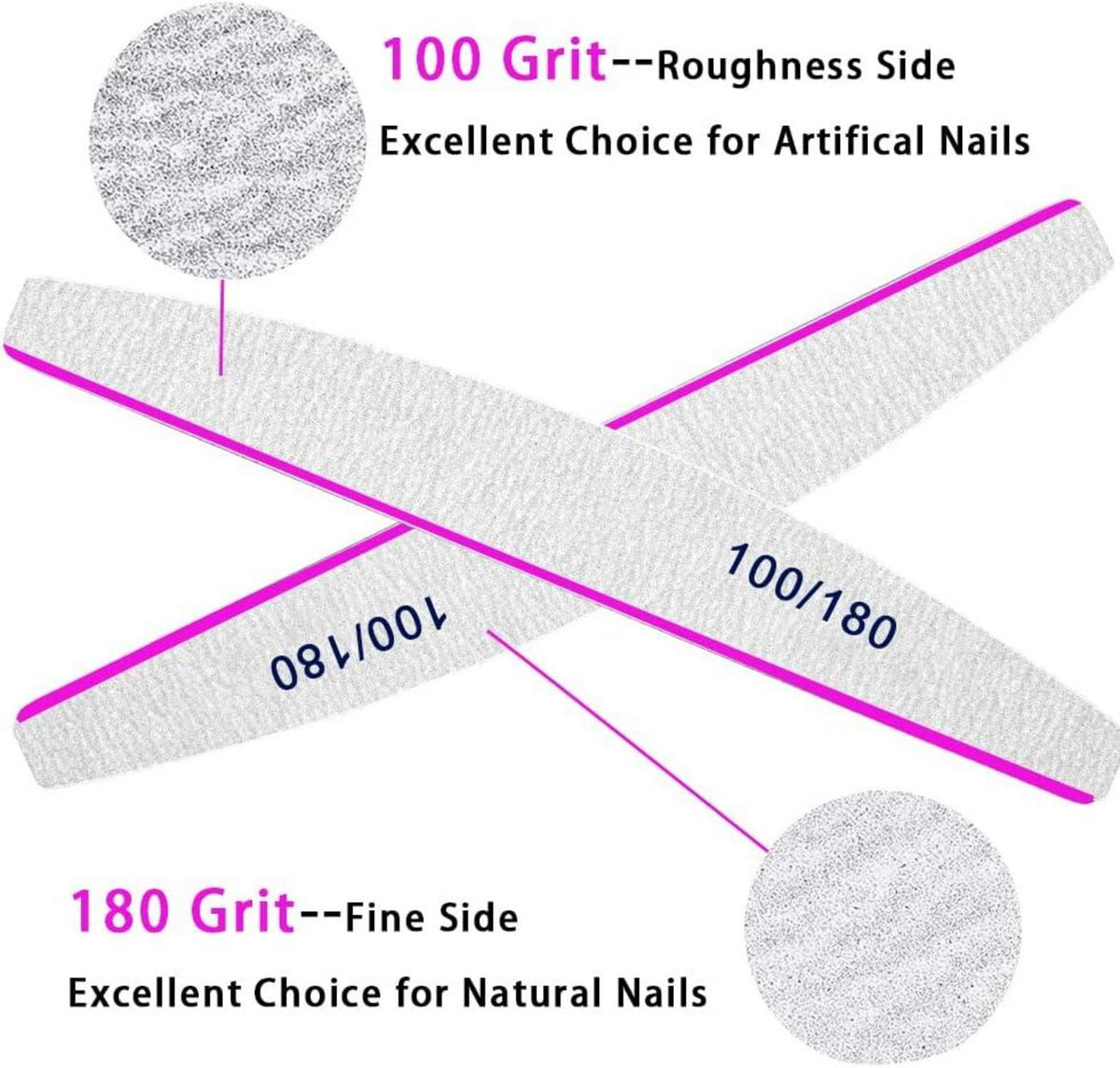 50 Stück Nagelfeilen 100/180 professionelles Nagelfeilen Set
