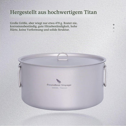 Titan Campingtopf 5L mit Deckel & Klappgriff