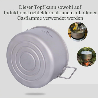 Titan Campingtopf 5L mit Deckel & Klappgriff