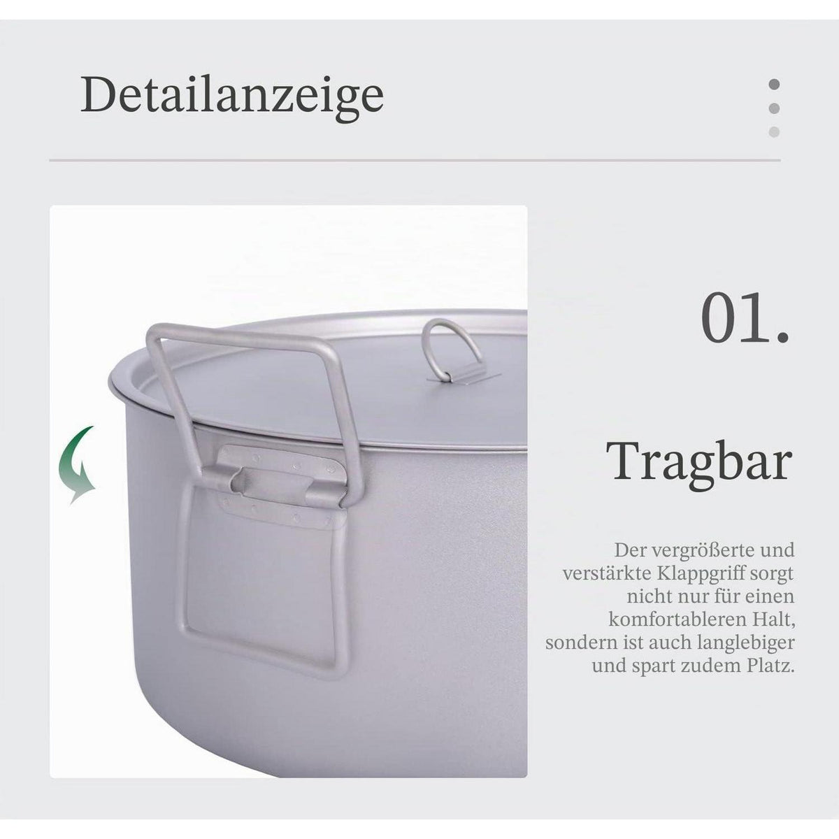 Titan Campingtopf 5L mit Deckel & Klappgriff
