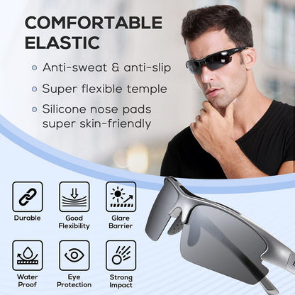 Polarisierte Sport Sonnenbrille für Herren TR90 Frame UV400
