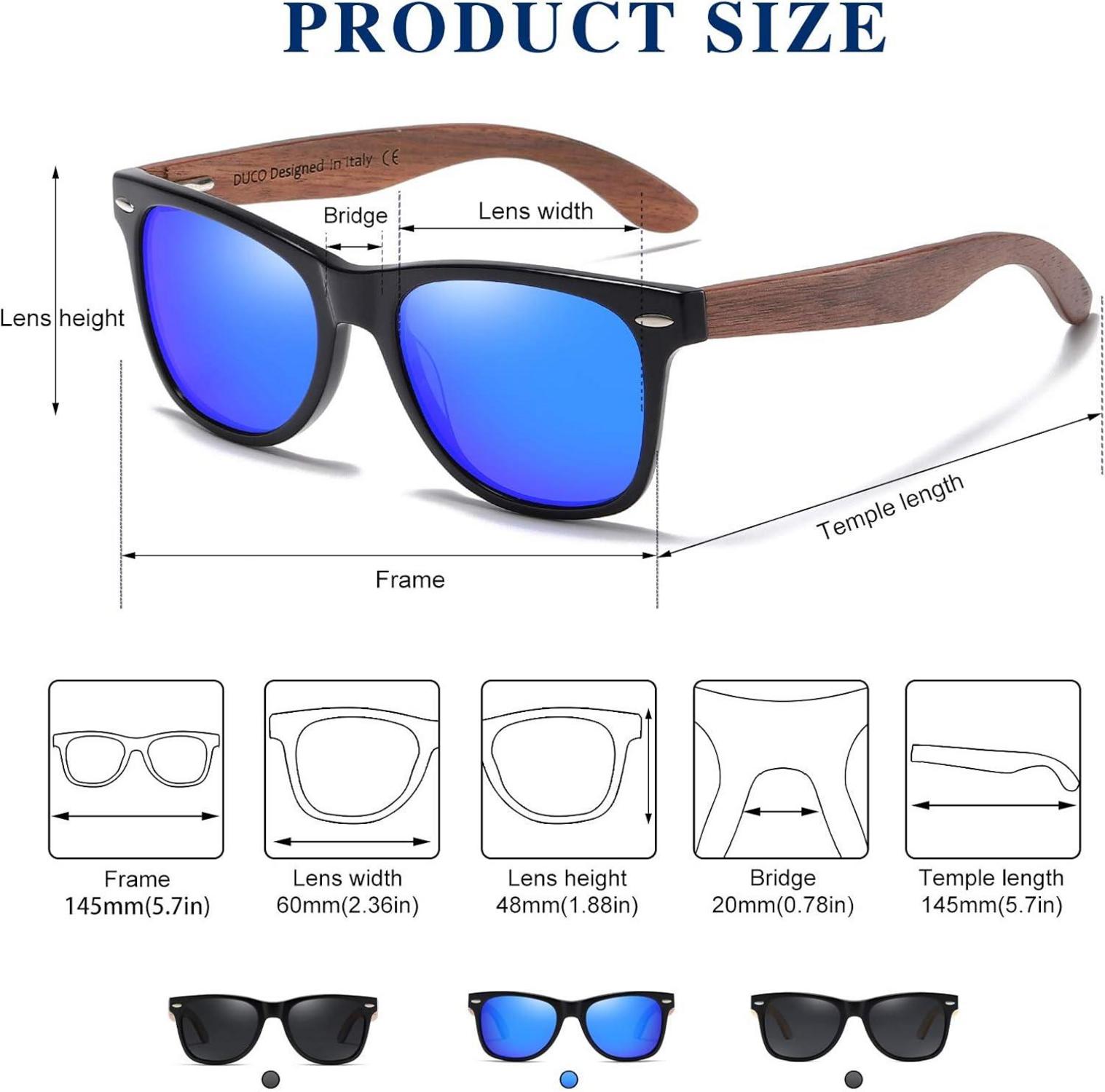 Polarisierte Sonnenbrille UV-Schutz Holzrahmen Designerbrille