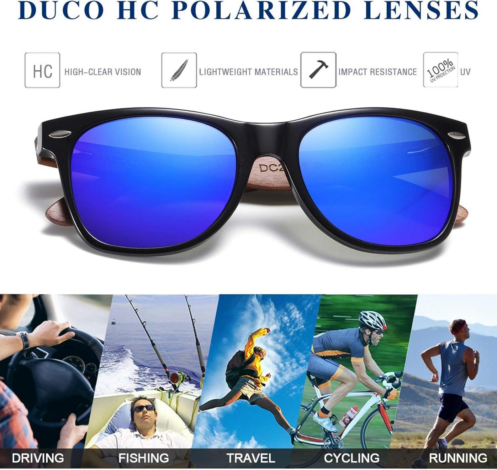 Polarisierte Sonnenbrille Herren Damen mit UV-Schutz Walnuss