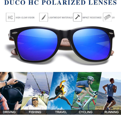 Polarisierte Sonnenbrille Herren Damen mit UV-Schutz Walnuss