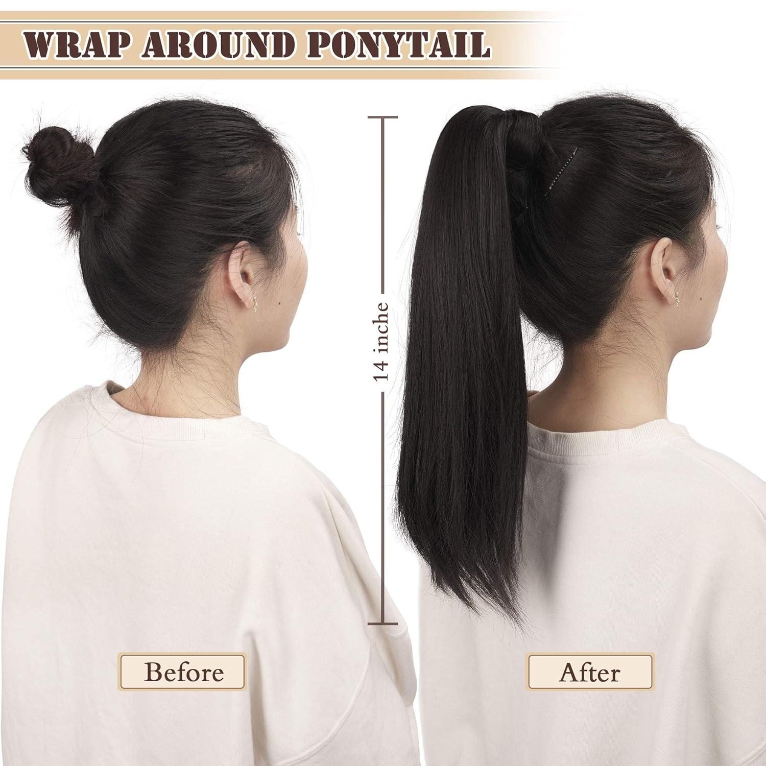 Pferdeschwanz Extensions 35 cm hitzebeständig Haarverlängerung Zopf