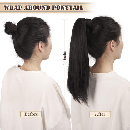 Pferdeschwanz Extensions 35 cm hitzebeständig Haarverlängerung Zopf