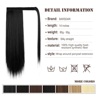 35cm Pferdeschwanz Extensions Haarverlängerung Zopf Haarteil Frauen