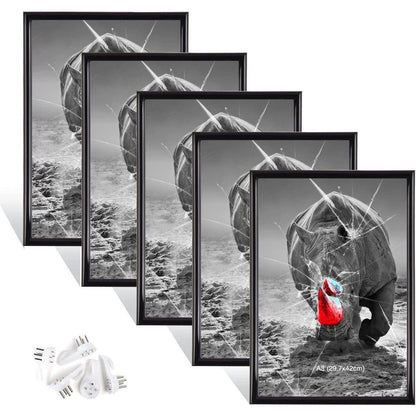 Fotorahmen Set Schwarz DIN A3 Plexi-Glas Portraitrahmen