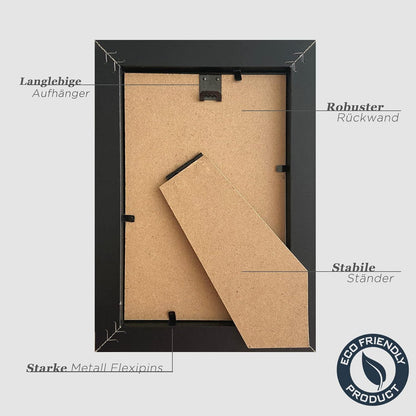 Bilderrahmen 13x18cm Schwarz Holz Fotorahmen 5x7 Zoll 3er Set