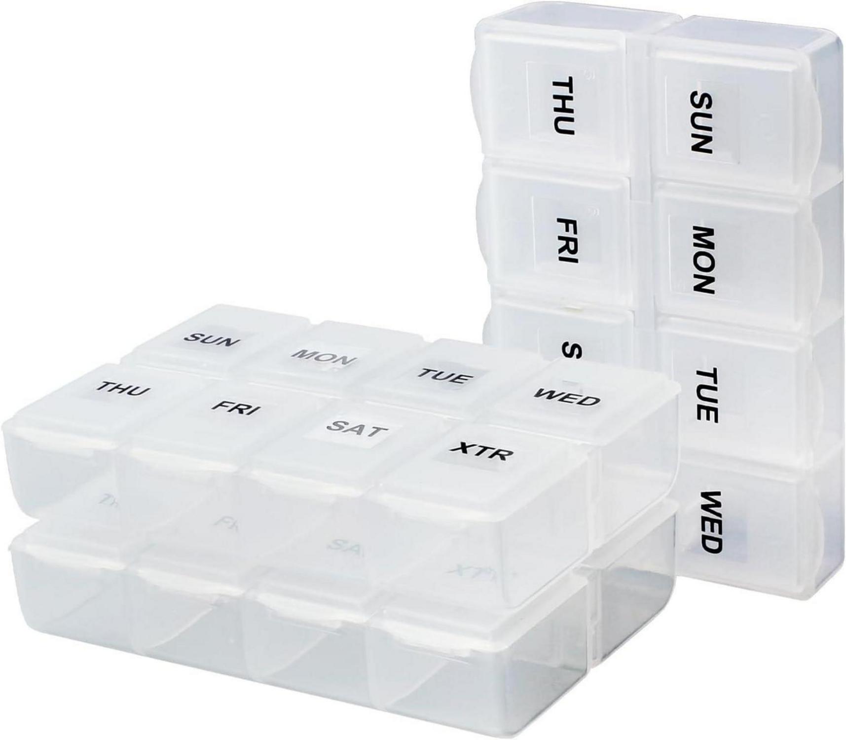 Tablettenbox 7 Tage Pillendose Medikamentenbox mit Reißverschluss