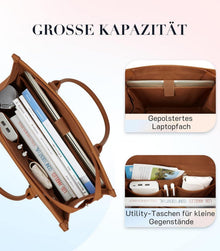 Missnine Damen Laptoptasche 15,6 Zoll Groß Leder