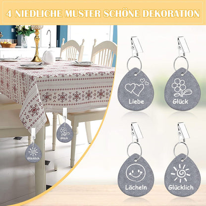 Tischdeckenbeschwerer Naturstein Stahlklammer 8er Set für Picknicks
