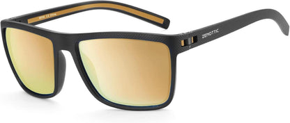 Polarisierte Sonnenbrille UV400 TR90 Rahmen Schwarz Gold