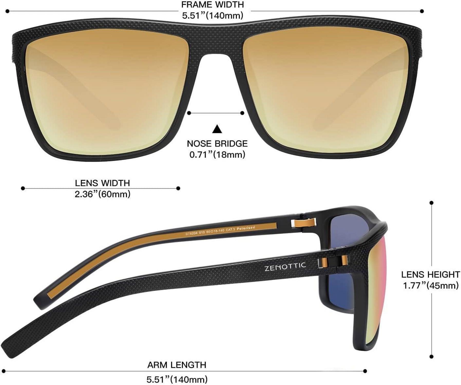 Polarisierte Sonnenbrille UV400 TR90 Rahmen Schwarz Gold