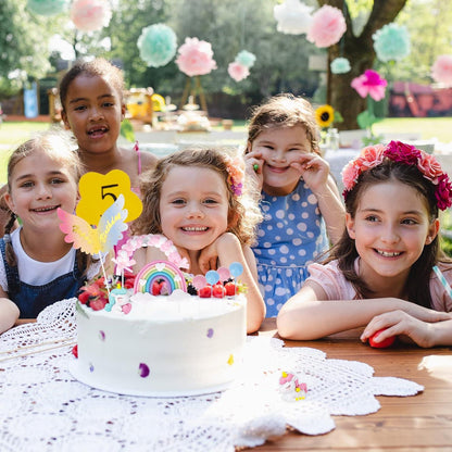 Catelves Einhorn Tortendeko Set Mädchen Regenbogen Kuchen Deko