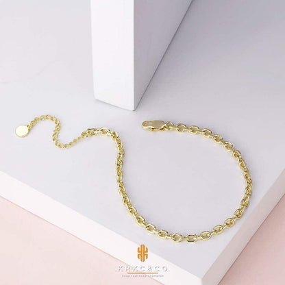 Krkc & Co 4mm Damen Fußkettchen mit bunten Zirkonia