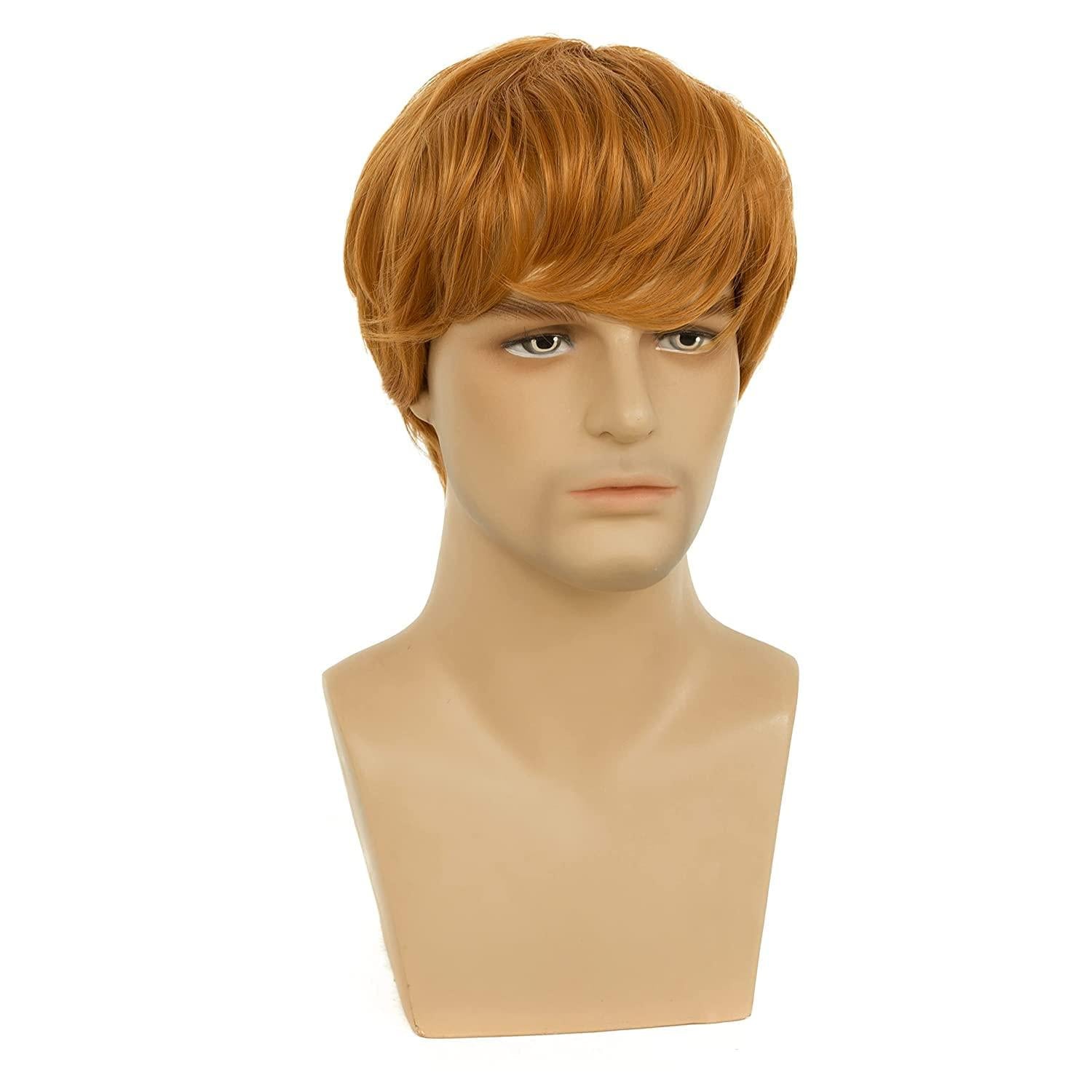 Herrenperücke kurz orange Cosplay Halloween Haarperücke